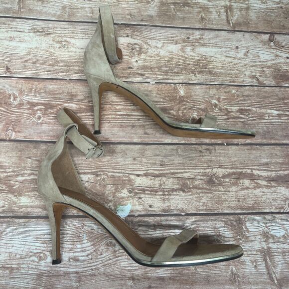Givenchy Nadia Ankle Strap Stiletto Heel Beige Leather Sandals Size 40/10 - Picture 2 of 14